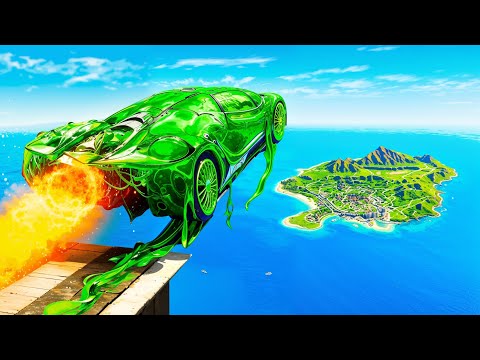 Jumping CUSTOM YOUTUBER CARS Across ENTIRE MAP In GTA 5