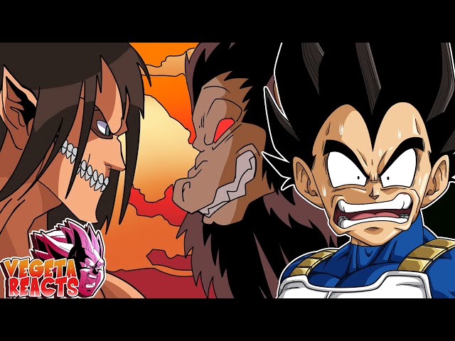 THE BATTLE OF GIANTS!! Vegeta Reacts Goku vs. Eren Yeager RAP BATTLE!