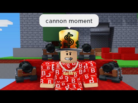 roblox bedwars cannon moment