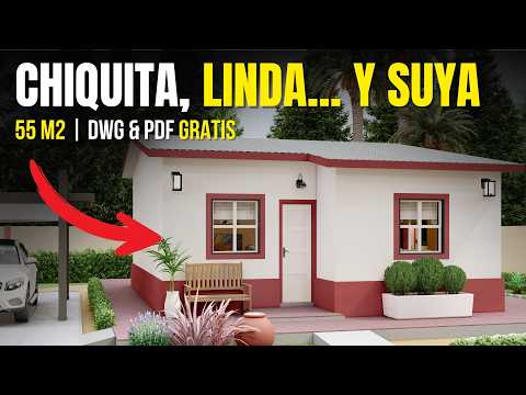 Plano de casa de 55 m² (7x9) - DWG / PDF GRATIS!