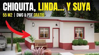 Plano de casa de 55 m² (7x9) - DWG / PDF GRATIS!