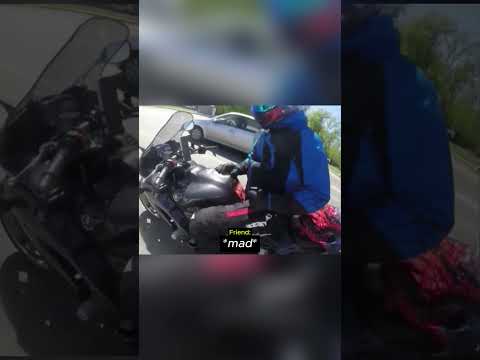 Biker makes a new friend on the road