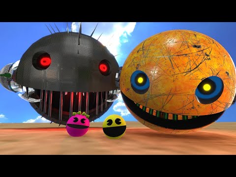 Pacman and Robot Pacman Team Up to Fight the Monster