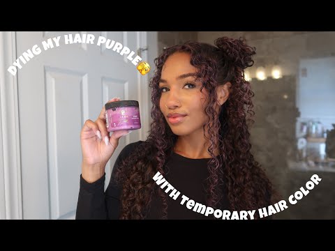 DYING MY HAIR PURPLE😱 | WITH AS I AM TEMPORARY HAIR COLOR LINE💜