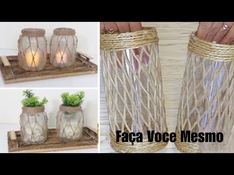 Ideias de Faça Voce Mesmo - Decoração reaproveitando garrafa de vidro