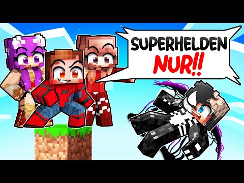 Ein BÖSEWICHT auf einem NUR SUPERHELDEN One Block! (Minecraft)