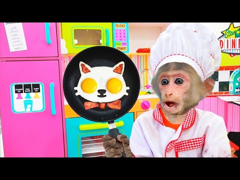 Monkey koko go to the kitchen to make delicious cakes| Monkey Koko