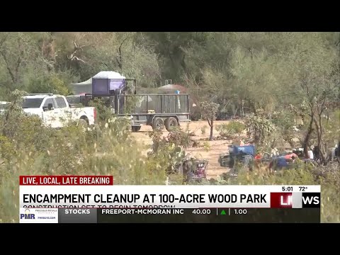 YouTube video thumbnail: Tucson Completes Final Homeless Encampment Cleanup at 100-Acre Wood Bike Park