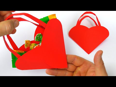 How to Make an Adorable Paper Heart Bag in 5 Minutes?