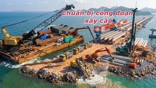 Đường Vượt Biển Hà Tiên Hôm Nay chuẩn bị khoan trụ xây cầu trên biển tăng cường xe quá đông