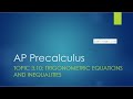 Trigonometric Equations and Inequalities