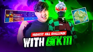 BR Highest Kill Challenge With GTK 111 ||Best Of 3 Gone Wrong !! Garena Freefire