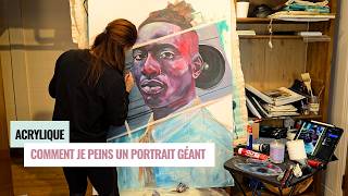 Je peins un portrait géant inspiré du street art et de la musique