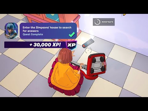 How to Enter the Simpsons' house to search for answers Fortnite - Inspect different remotes Fortnite
