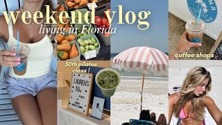florida weekend vlog 🐚 | beach with friends, run club, coffee shop & prepping for the week!