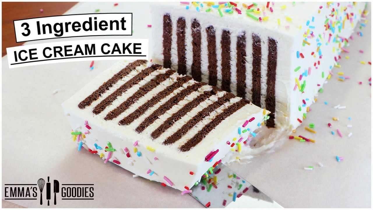 3-Ingredient ICE CREAM COOKIE CAKE No Ice Cream Machine