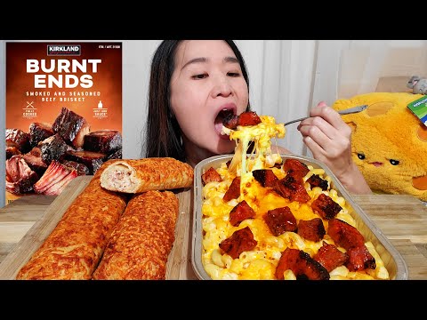 Costco's Delicious BURNT ENDS MAC N' CHEESE! Beef Brisket & Chicken Bake - Mukbang ASMR & Recipe