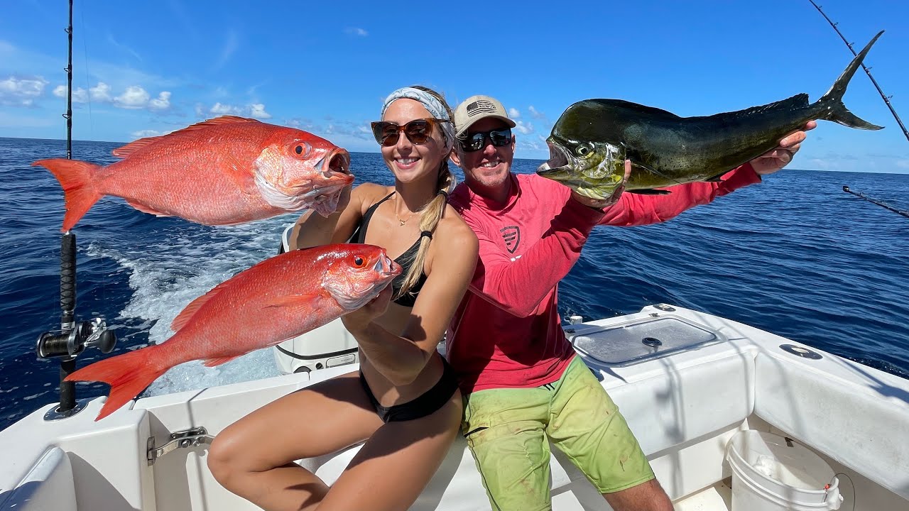 Breaking in our NEW BOAT! Mahi & Snapper (Catch & Cook) - Bluegabe