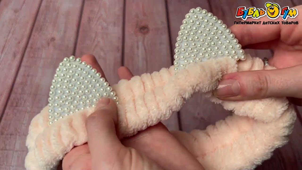 Повязка на голову меховая Жемчужные ушки - видео