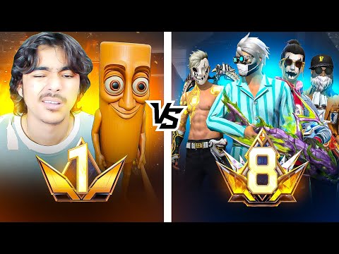 Laka Gamer vs 8 Prime Badge Squad😱 They Call Me Noob😡 1 vs 4 Custom Room - Garena Freefire