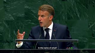 YouTube video thumbnail: Macron Says Gaza Diplomacy Is a 'Spectacle That Shames Us All'