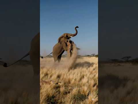 호랑이에게 코를 물린 코끼리의 놀라운 행동#wildlife #elephant #tiger