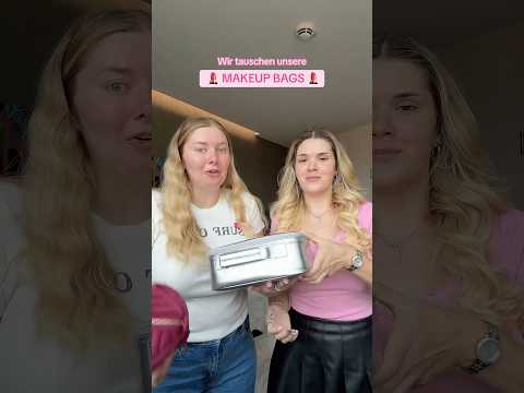 Paula und ​⁠@VanessaZinner tauschen Makeup Taschen 😳 Wie findet ihr den Look? 😅🩷