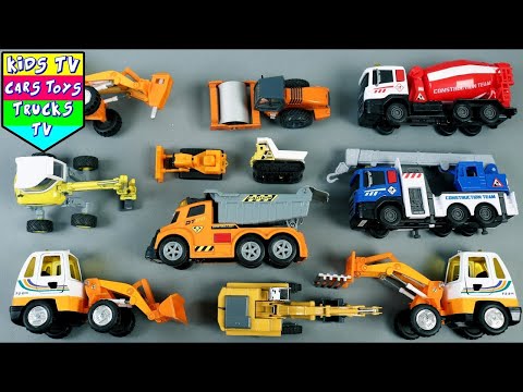 Learn Construction Vehicles Names & Sounds for Kids + More Fun Toy Videos