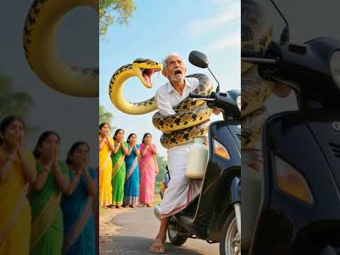 Lady Soldier saves Milkman Grandpa from a giant snake ๐ญ #ai #army #save #bus