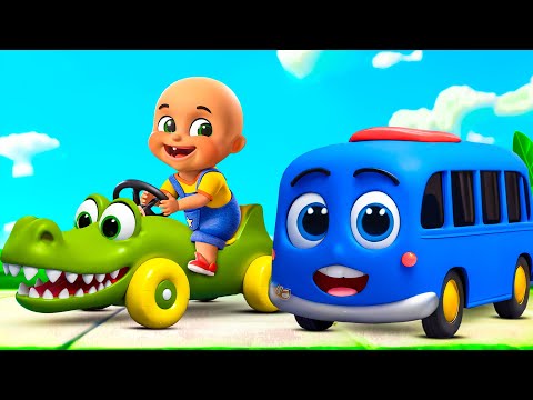 Wheels On The Bus Go Round And Round ( Animal Song ) + More Nursery Rhymes and Kids Songs