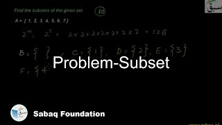 Problem on Subset Definition