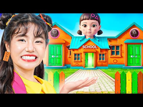 My New Friend Is Squid Game Doll! First Day Of Rich Girl In Poor School
