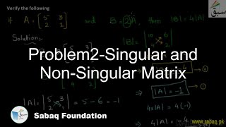 Problem2-Singular and Non-Singular Matrix