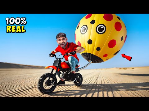 Mini 50cc Petrol Bike Vs Monster Balloon - ये तो कमाल हो गया 😎