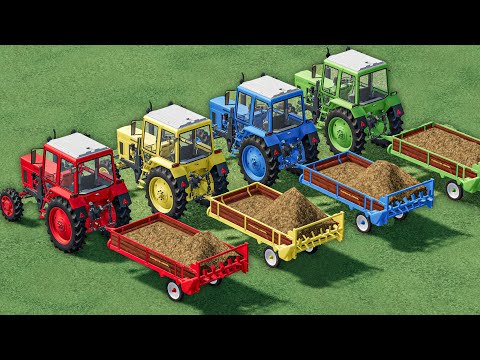 Work OF Colors - MANURE WORK with Mini TRAILER with Mini Tractors - Farming Simulator 22