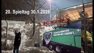 Stadionbesuch am 20. Spieltag 1. FC Nürnberg gegen Preußen Münster am 30.1.2026 - ein Flutlichtspiel