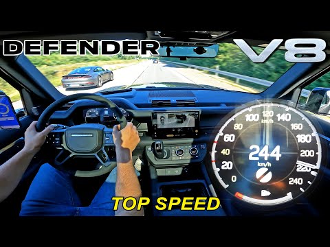 LAND ROVER DEFENDER V8 SUPERCHARGED // TOP SPEED on AUTOBAHN