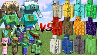 ALL Minecraft Zombies vs Every Minecraft Golem