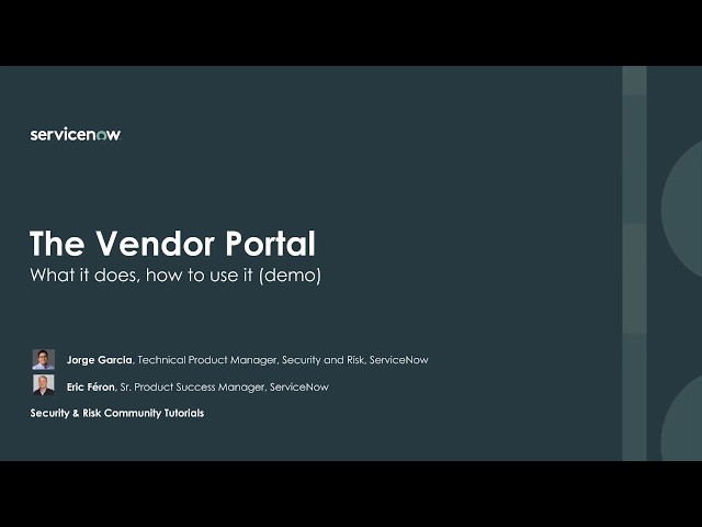 The Vendor Portal in 5 minutes: one of the six pillars of VRM success. What it does, how to use it.