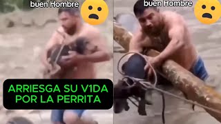 Hombre Arriesga su V1DA por Salvar Una Perrita, en medio de las FUERTES Aguas