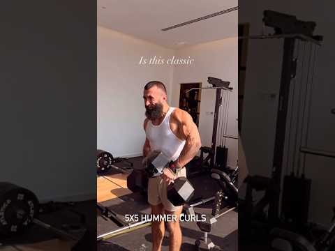 5×5HUMMER CURLS💀🙂‍↕️💦 | ELITE POWERLIFTER ANATOLY |#anatoly #shorts #fitness #gym