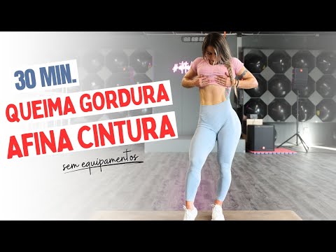 Treino Poderoso para Afinar Cintura e Queimar Gordura em casa - sem equipamentos
