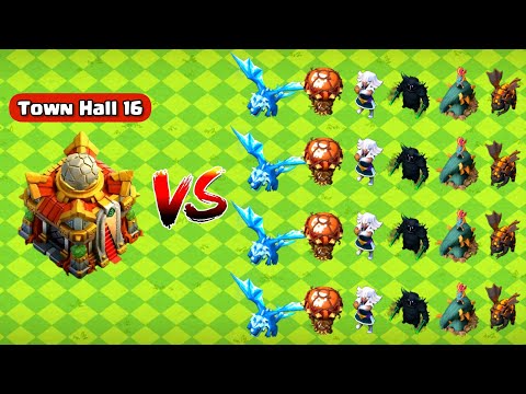 Town hall 16 Vs Troops ll Clash of clans ll