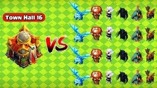 Town hall 16 Vs Troops ll Clash of clans ll