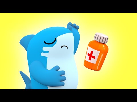 Shark Academy White Shark está enfermo! Canciones y dibujos con Baby Sharks