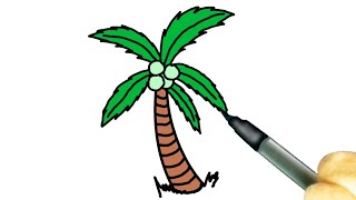 Tree 🌴 Tree Drawing and Coloring | Easy Tree for Kids | Step by Step