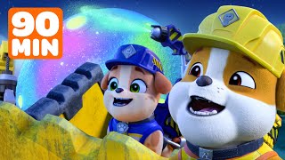 Rubble & Mix Create a Moon Makeover & Motor Smashes Rocks! | 90 Minutes | Rubble & Crew