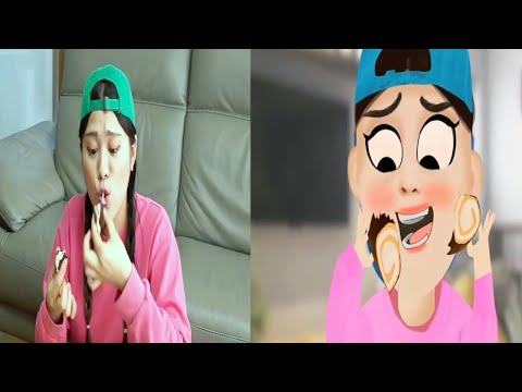Mukbang Black Noodle TTeokbokki 뽀로로 떡볶이 짜장면 먹방 도나 DONA vs Dona Animation
