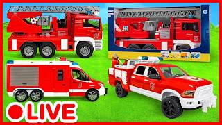 🔴 LIVE 🚒 Fire Trucks & Firefighters for Kids 🔥 Toy Cars Cartoon | Kidibli