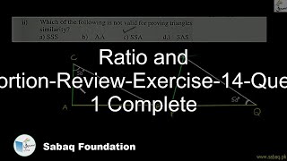 Ratio and Proportion-Review-Exercise-14-Question 1 Complete